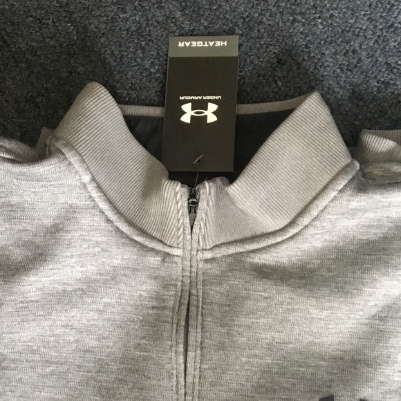 Under Armour Men's Light Gray Zip-Up Sweater - Picture 2 of 6